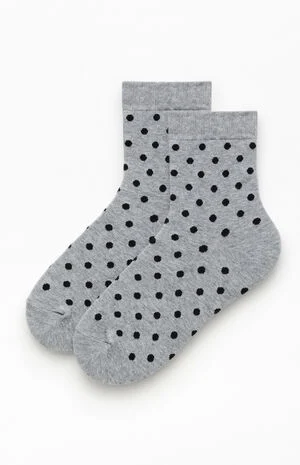 Gray Polka Dot Ankle Socks image number 1