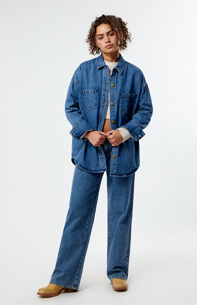 EMIS★韓国大人気 [正規品] DENIM SHACKET-BLUE DENIM 男女共用 Billabong Deep Sea Denim Shacket | PacSun