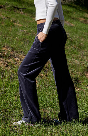 Black Velour Anastasia Sweatpants image number 2