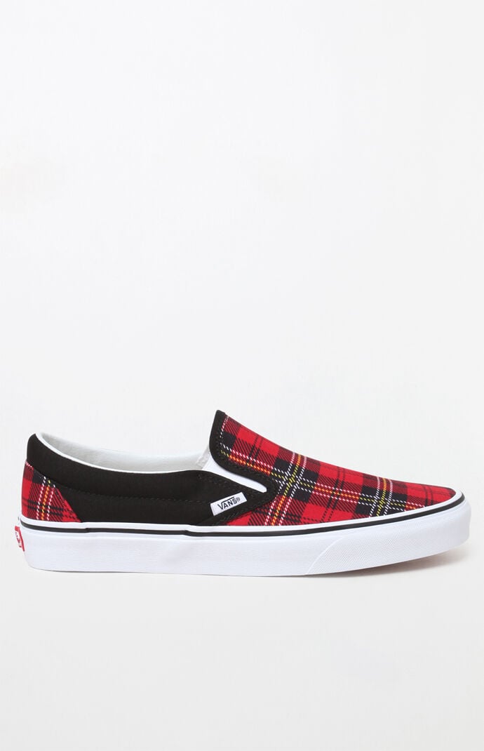 vans flannel slip ons