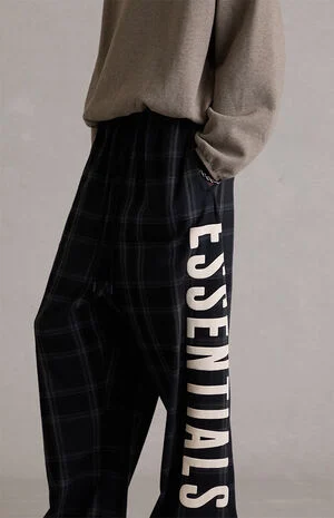 Vintage Black Plaid Lounge Pants image number 5