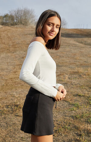 Black Thermal Mini Skirt image number 3