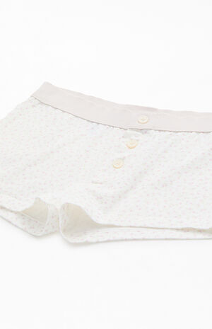 White & Pink Floral Boyshorts image number 2