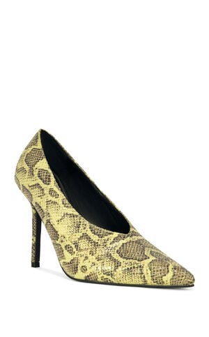 Women's Patricc Yellow Snake Stiletto Pumps image number 2