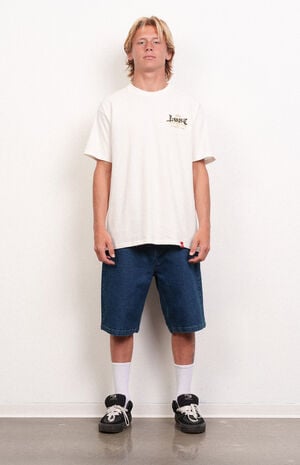 Indigo Wash Slacker Denim Jorts image number 3