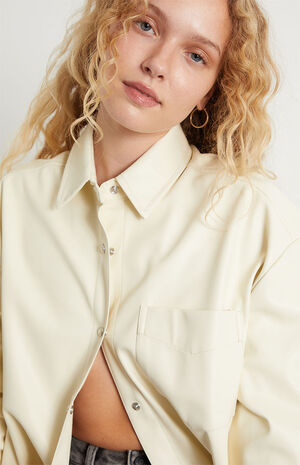 Faux Leather Shacket image number 2