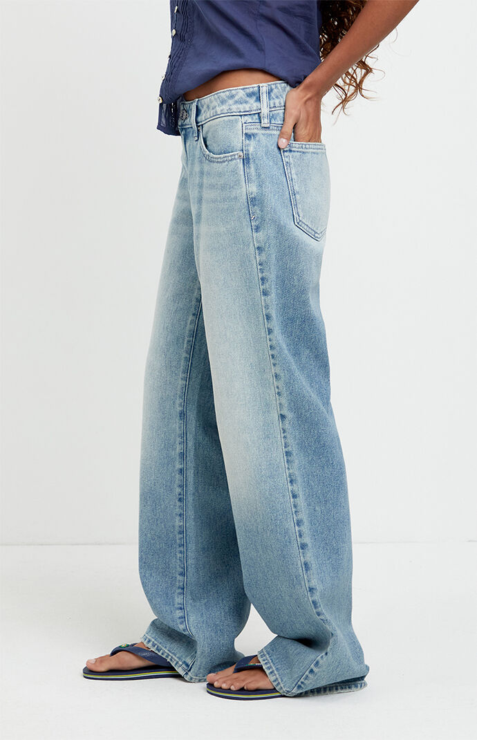 Pacsun Zoe Low Rise Girlfriend Jeans Light Blue