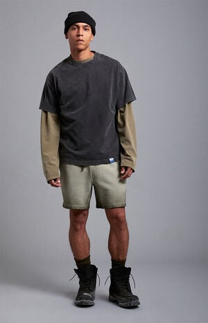 Black Vintage Wash Heavyweight Oversized T-Shirt image number 6