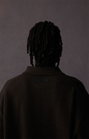 Off Black Long Sleeve Polo Sweater image number 3