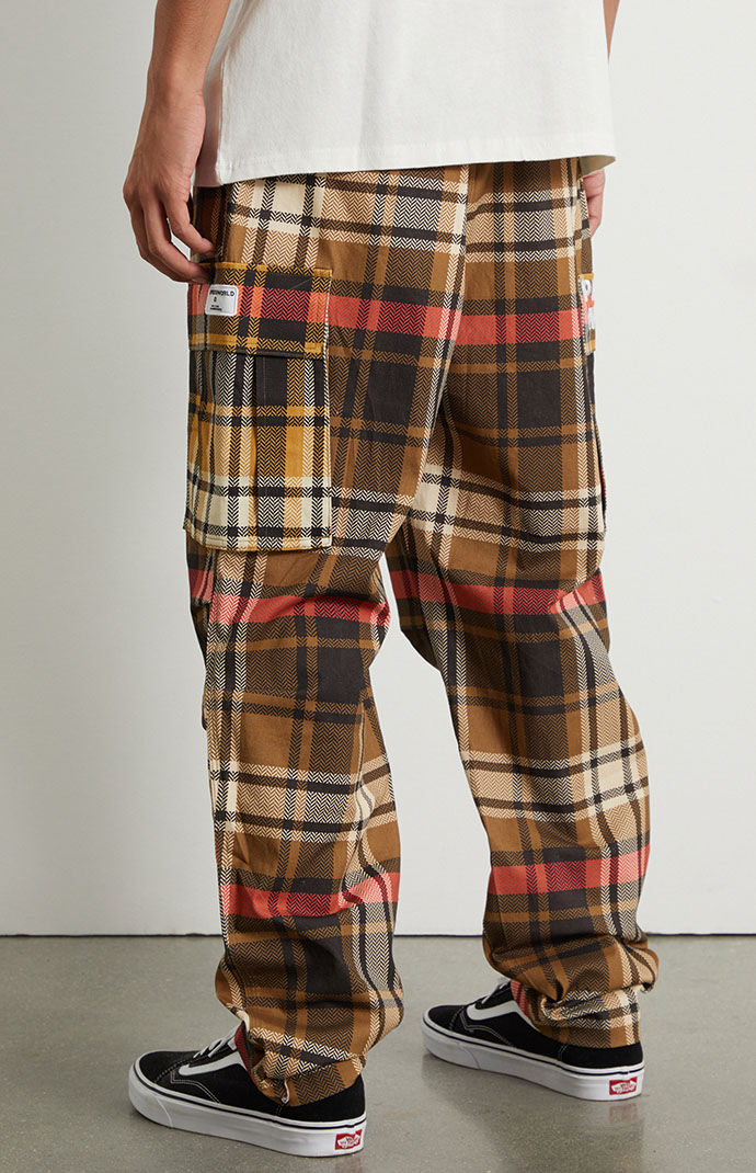 Checkered on sale cargo trousers