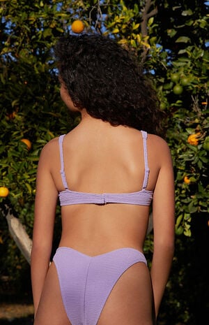 PacSun Eco Purple Ryland Ribbed High Cut Bikini Bottom