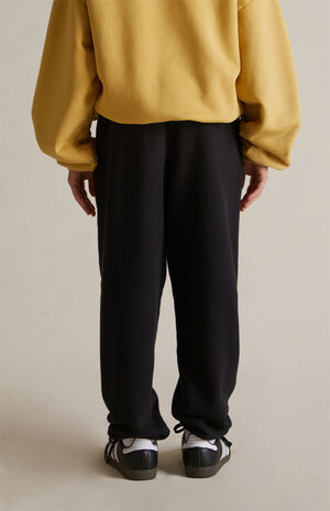 Kids Black Heavy Fleece Sweatpants image number 6
