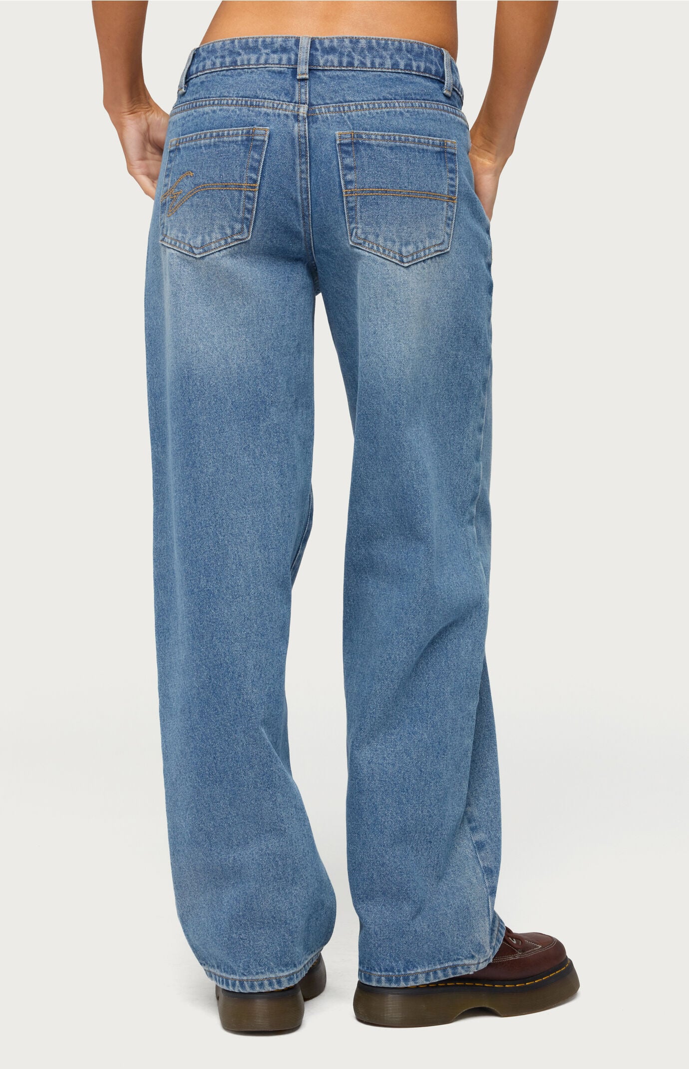 Edikted Breslin Low Rise Straight Leg Jeans