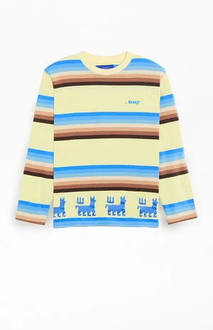 Striped Llama Print Long Sleeve T-Shirt image number 1