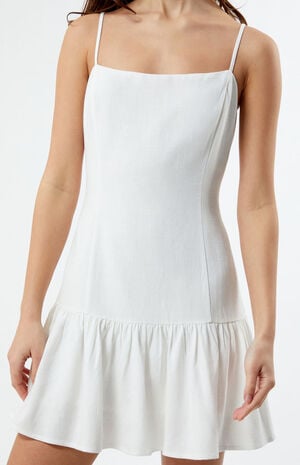 Linen Drop Waist Mini Dress image number 2