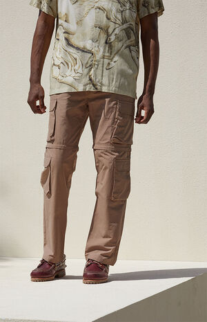 Brown Zip Off Cargo Pants image number 3