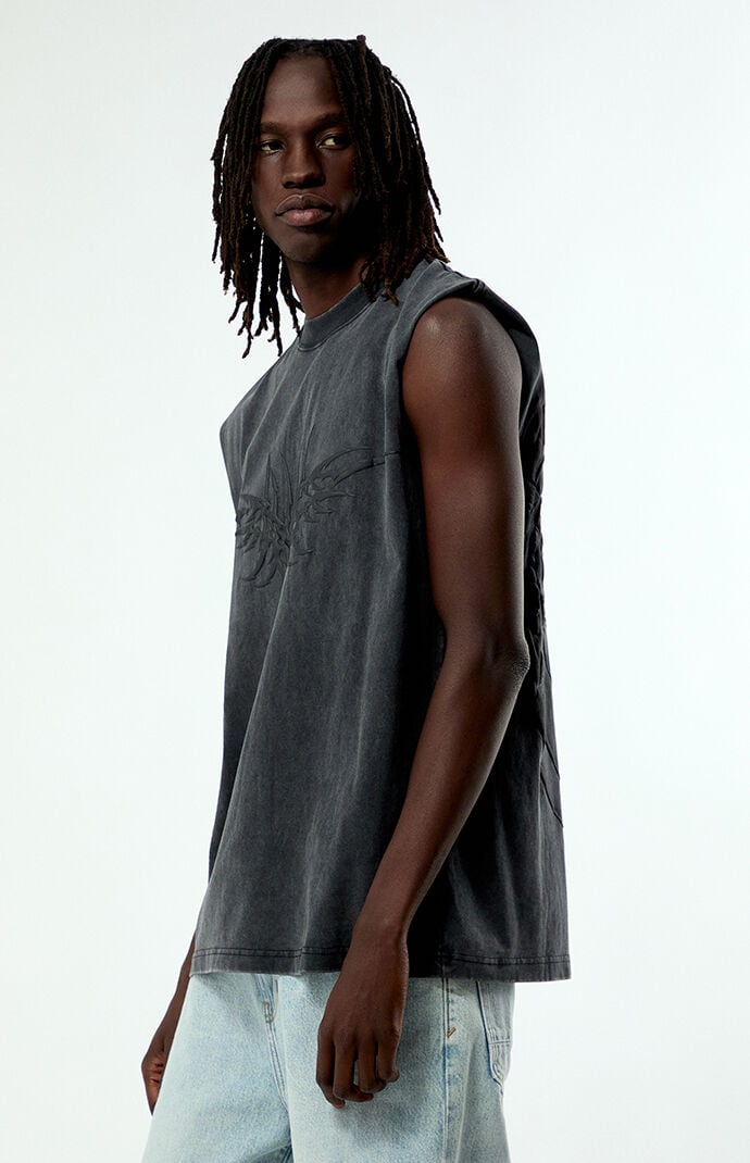 Pacsun Cyber Wings Cut Off Muscle T-Shirt