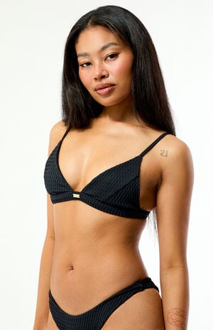 Luna Textured Triangle Bikini Top image number 3