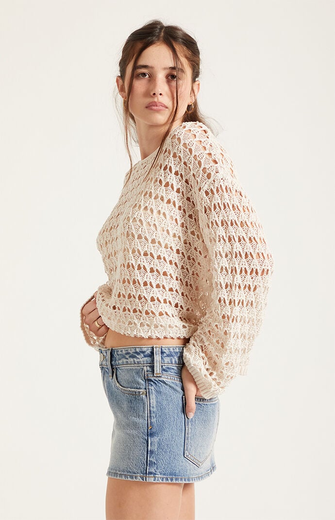 Pacsun Piper Stretch Medium Blue Denim Micro Mini Skirt