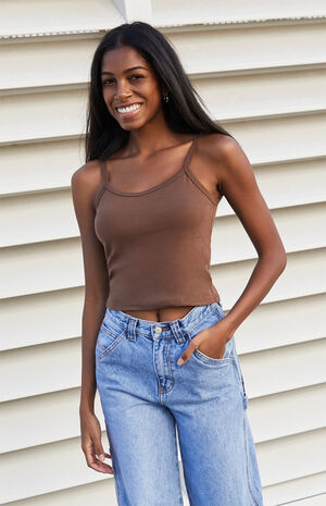 Brown Basic Tank Top image number 1