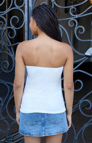 White Lucky Lace Tube Top image number 3