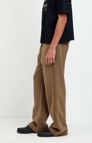 Brown Elmer Stripe Fleece Extreme Baggy Sweatpants image number 3