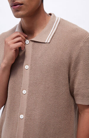 Open Knit Button Up Shirt image number 2