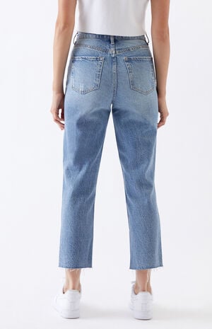 Light High Waisted Straight Leg Jeans image number 5
