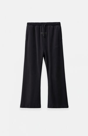 Kids Vintage Black Velour Flare Sweatpants image number 1