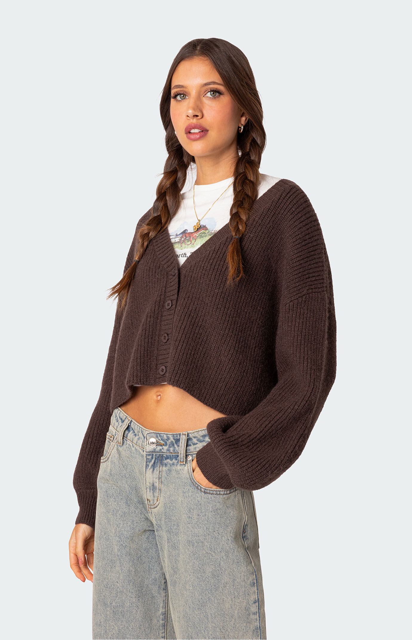 Chunky crop cardigan store
