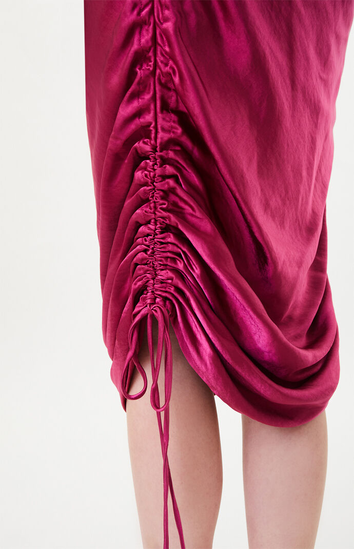 Magenta String Along Midi Dress