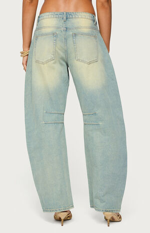 Cayden Low Rise Washed Barrel Jeans image number 3