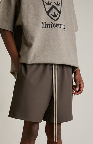 Brown Bonded Nylon Soccer Shorts image number 5