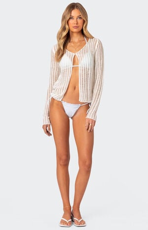 Cayla Sheer Knit Cardigan image number 3