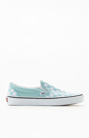 Blue Checkerboard Slip On Shoes image number 1