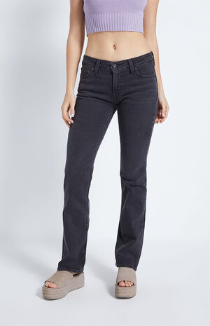 Black Low-Rise Bootcut Jeans image number 2