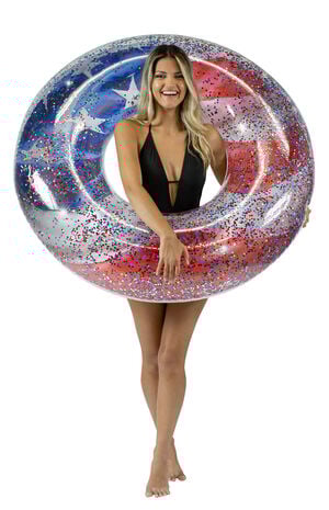 Stars & Stripes Glitter 48" Jumbo Pool Tube image number 1