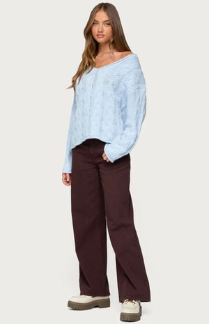 Inga Oversized Cable Knit Sweater image number 4