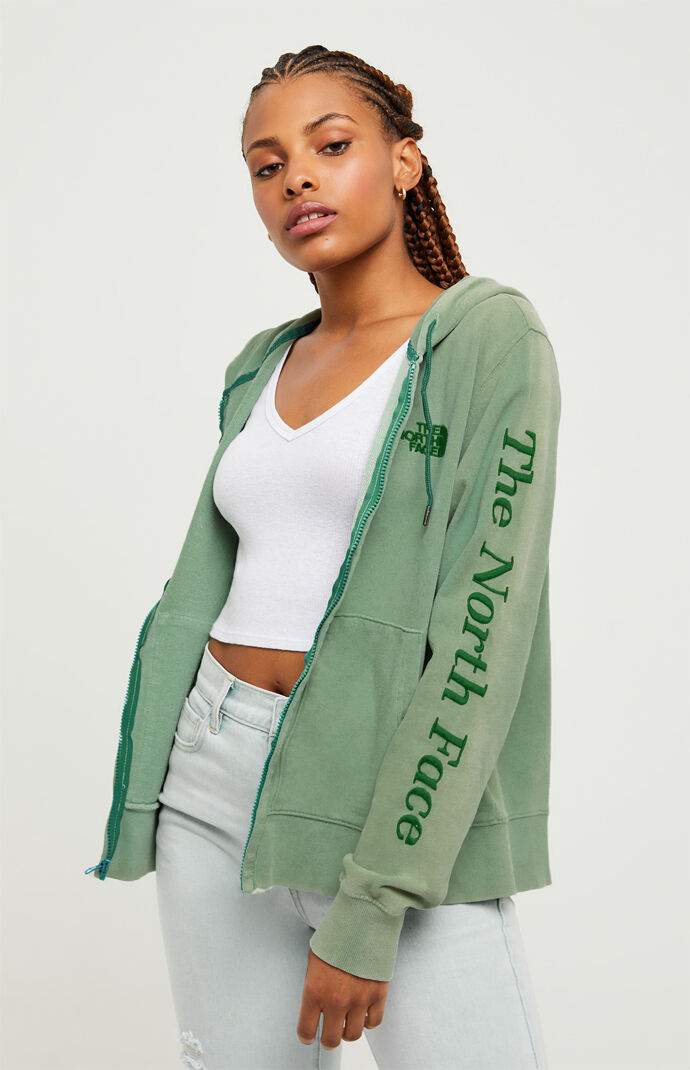 green north face top