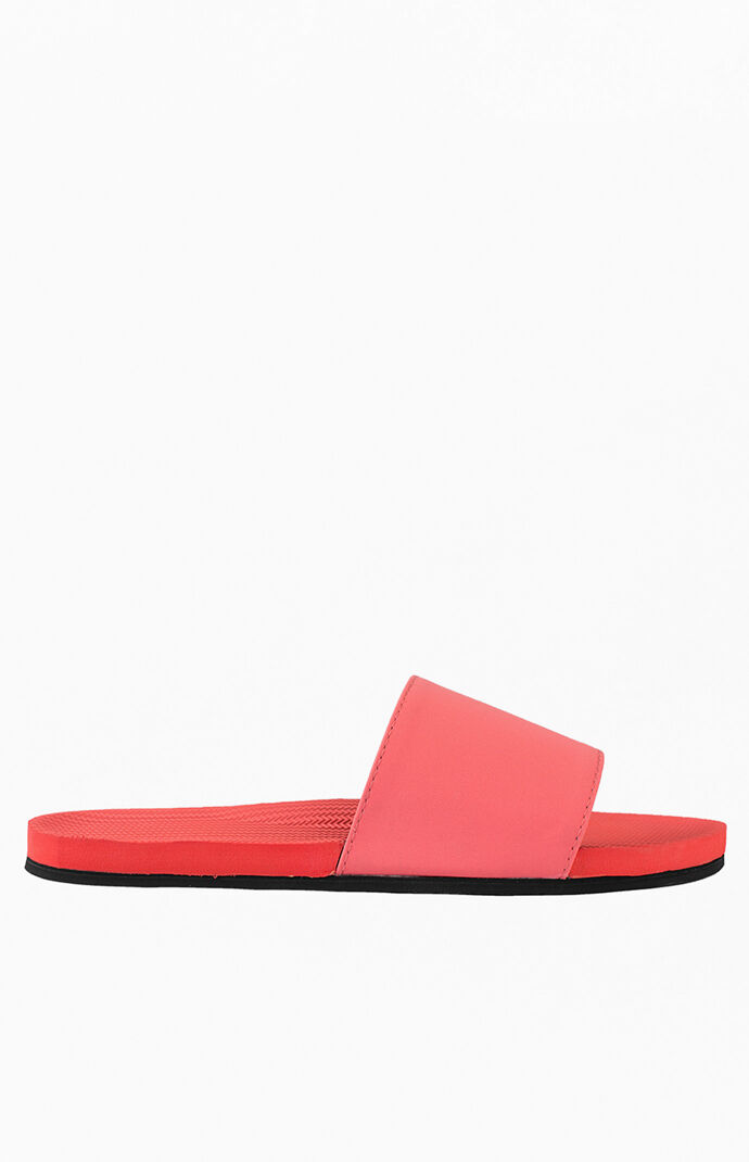 Red ESSNTLS Slide Sandals