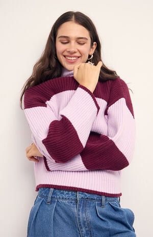 Freja Striped Chunky Knit Sweater image number 5