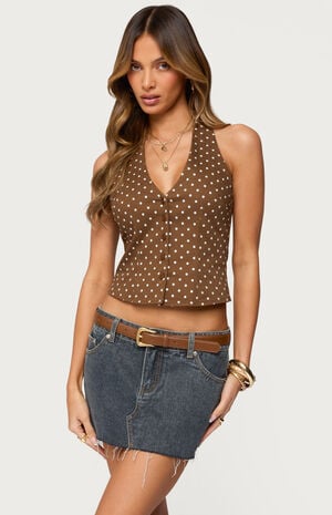 Bobbie Polka Dot Halter Top image number 1