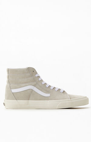 Oatmeal UA Sk8-HI Pig Suede Shoes image number 2