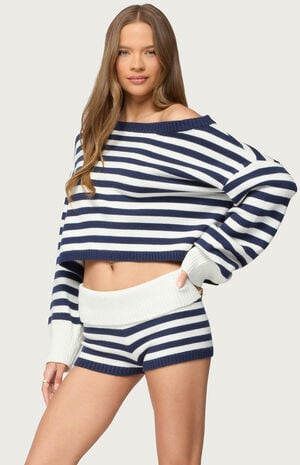 Saphi Striped Oversized Knit Sweater image number 2