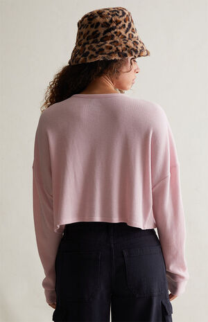 Ribbed Mixed Henley Long Sleeve Top image number 4