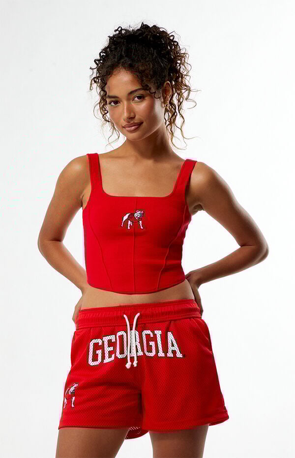 HYPE & VICE Georgia Bulldogs Knit Corset Top