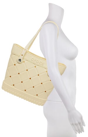 Yellow Medium Quilted Tote Bag image number 7