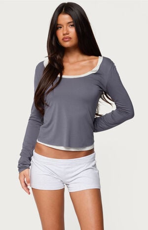 Orella Contrast Layered Long Sleeve Top image number 1