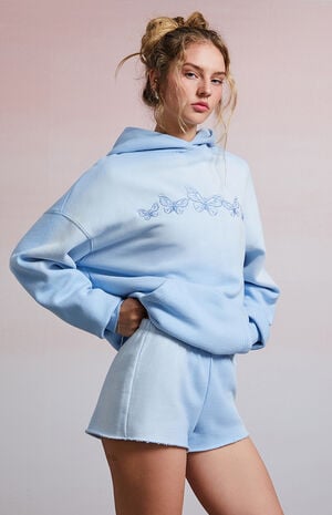 Butterflies Embroidered Flow Sweat Shorts image number 4