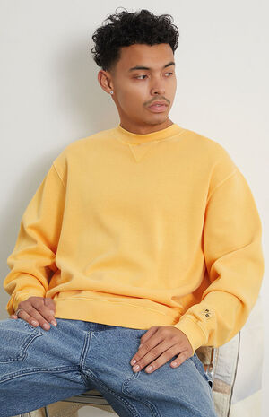 Gold Vintage Washed Crew Neck Sweatshirt image number 1